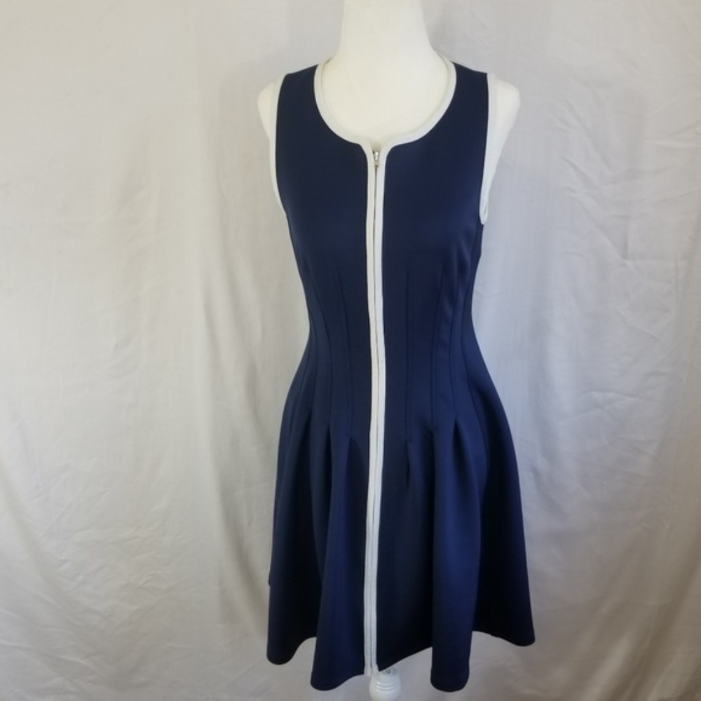 Betsey Johnson Fit Flare Sleeveless Full Zip Dress